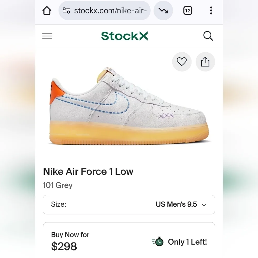 Nike AIR FORCE 1 '07 LV8. Size 9.5 DX2344-100